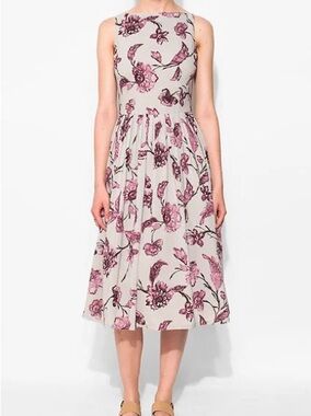 BB Dakota Blush Pink Floral Midi Dress on Cream